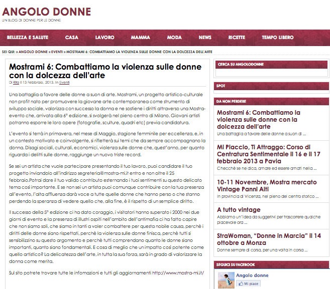 Angolo Donne: un blog di donne supporta Mostrami