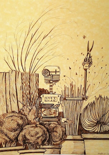 illustrazione Giardiniere automa