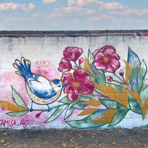 pittura murale fiori