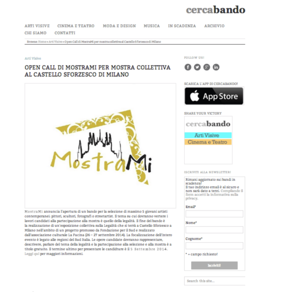 Call per artisti al Castello Sforzesco contro la legalità: siamo su cercabando!